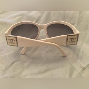 Chanel white logo sunglasses